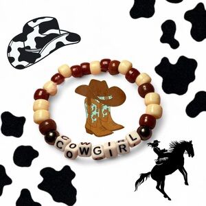 Brown cowgirl Kandi friendship bracelet